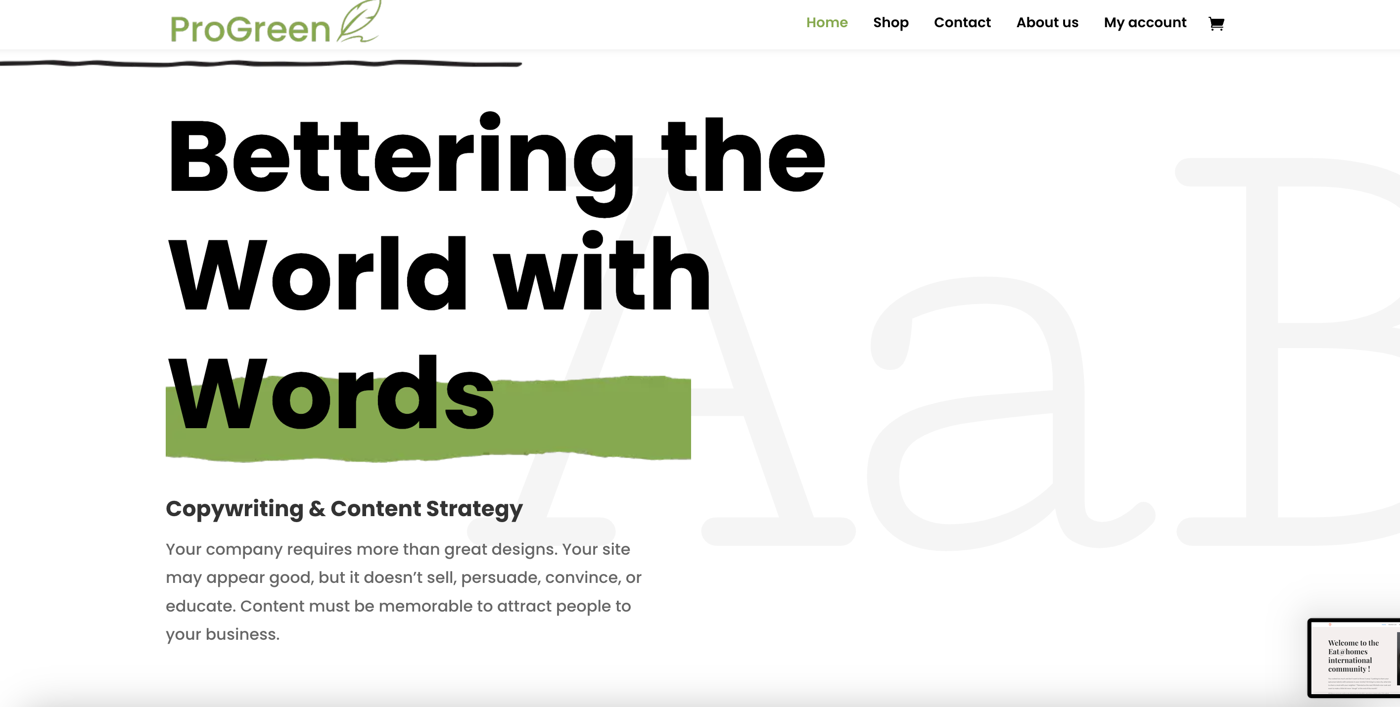 the pro green website design